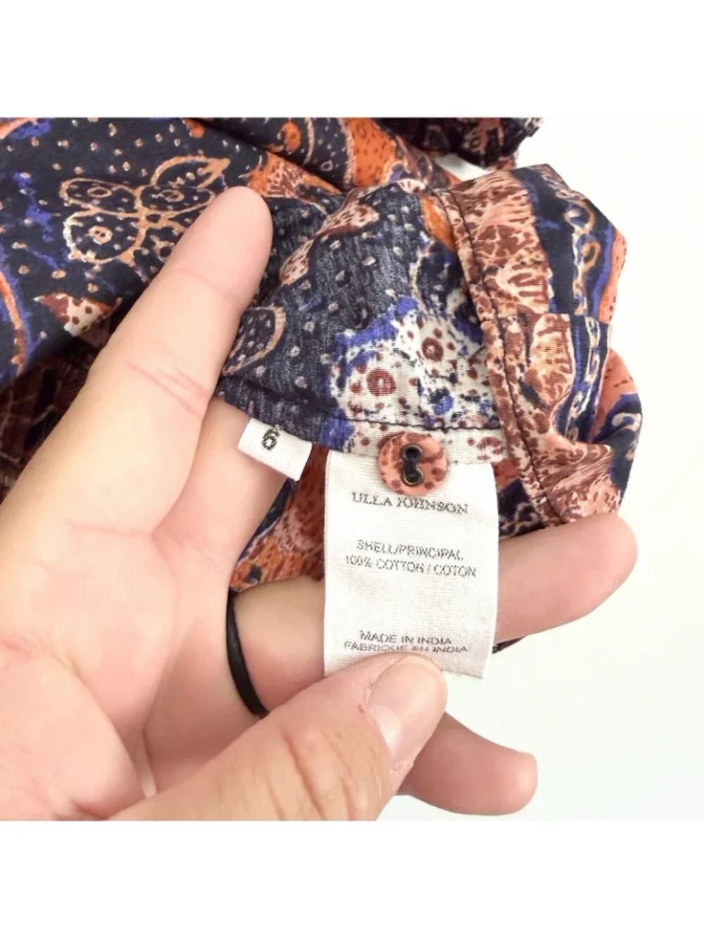 Ulla Johnson Joni Blouse Floral Printed Cotton Top Puff Sleeve Women’s Size 6